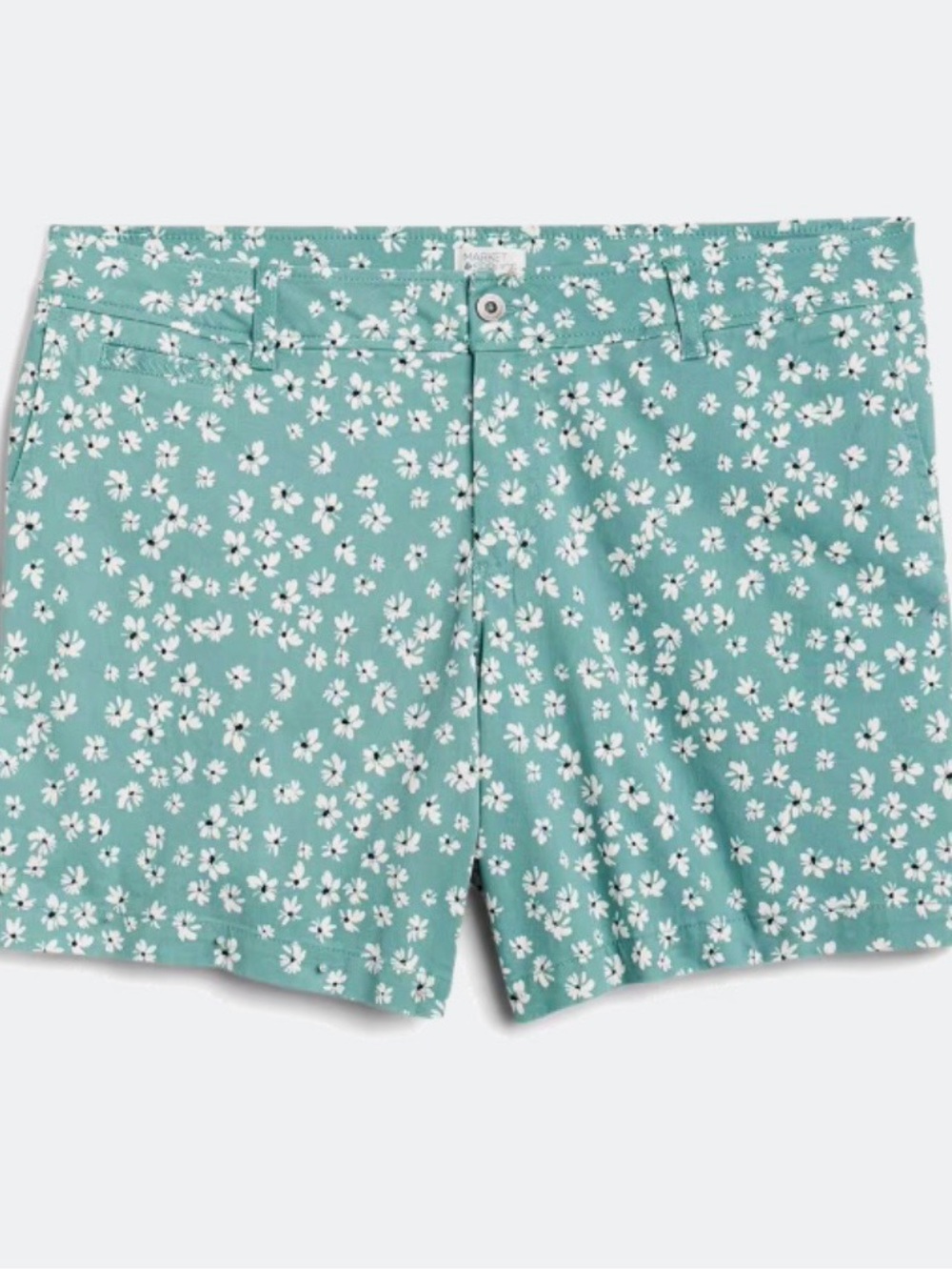 Floral Teal Bermuda Shorts — Women's Casual Summer Wear
